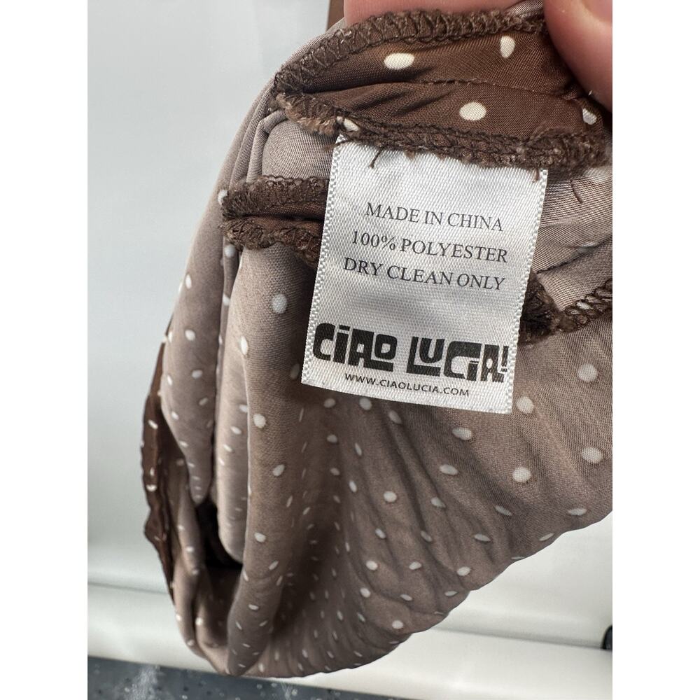 Ciao Lucia Brown Leo Dress Size XS with Minor Fabric Pull - Picture 7 of 12